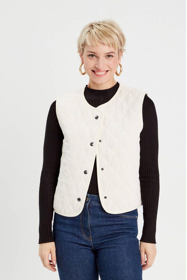 Cache gilet ecru