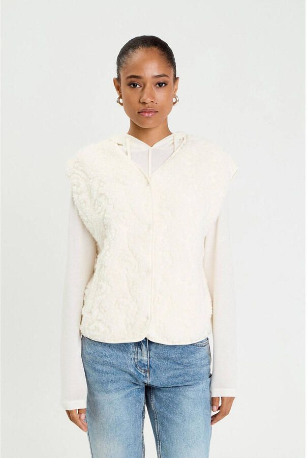 Cache gilet ecru
