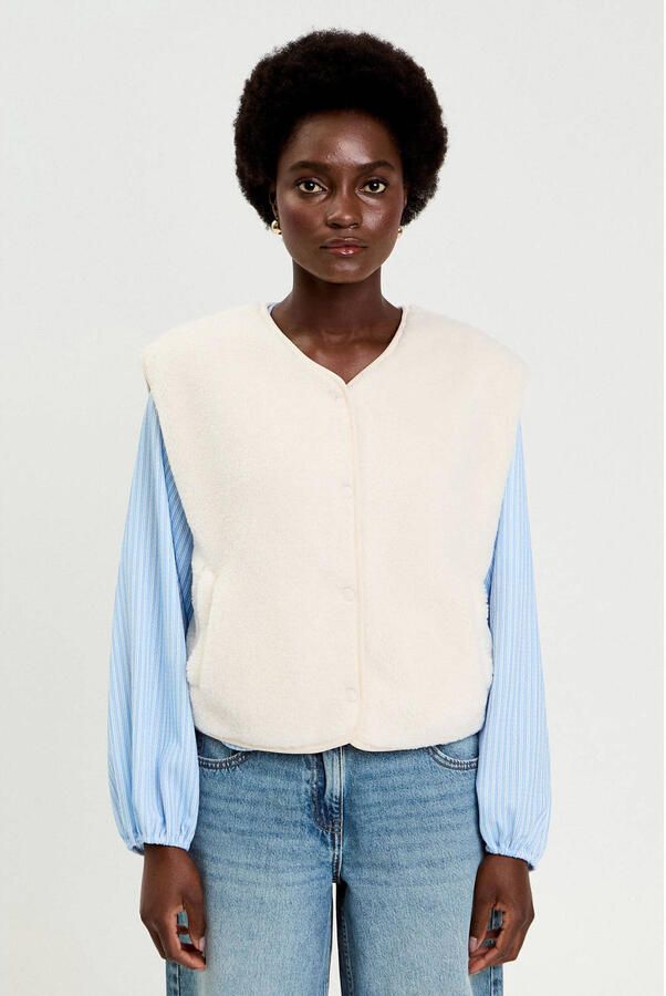 Cache gilet ecru