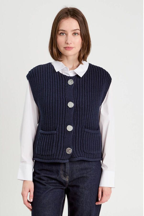 Cache gilet marine