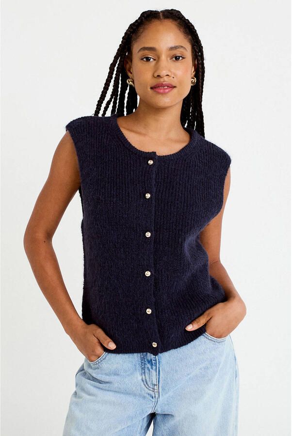 Cache gilet marineblauw