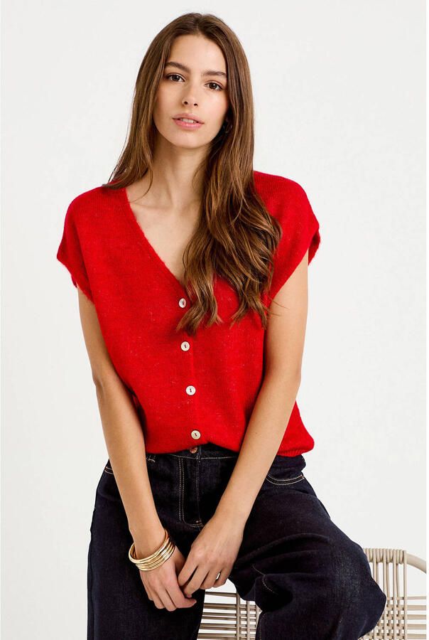 Cache gilet rood