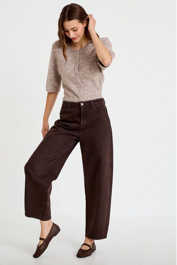Cache high waist barrel jeans donkerbruin - Foto 3