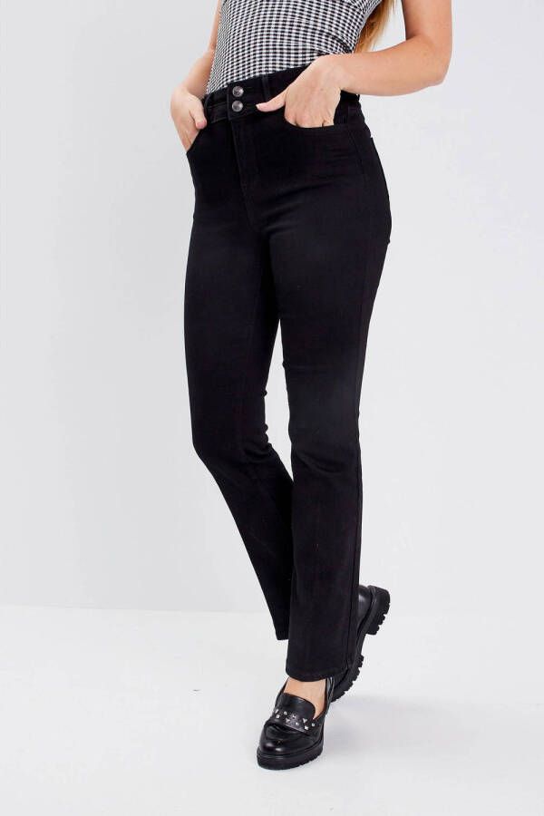 Cache high waist flared jeans denim black