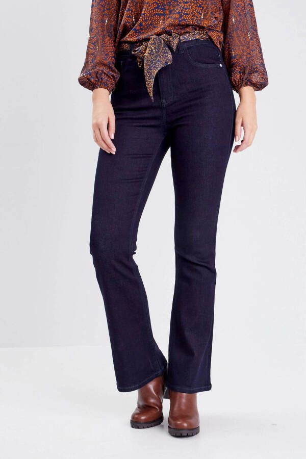 Cache high waist flared jeans denim brut