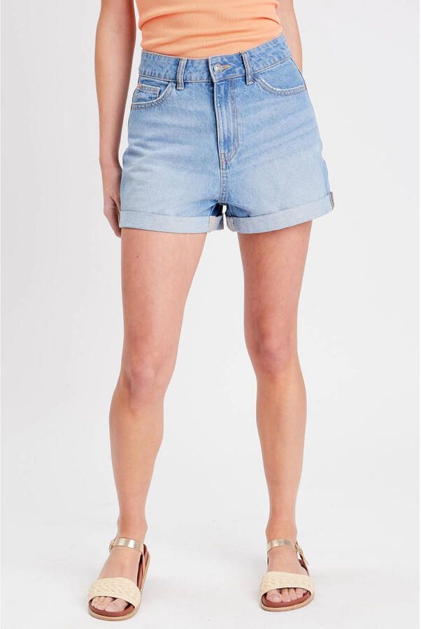 Cache high waist mom denim short light blue