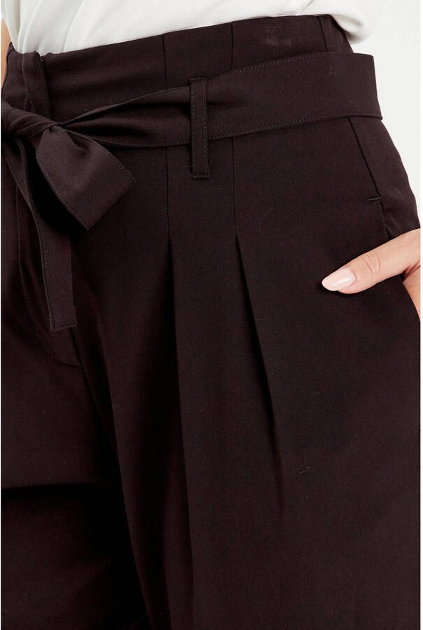 Cache high waist regular fit pantalon zwart