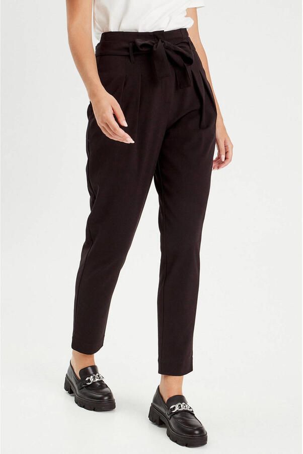 Cache high waist regular fit pantalon zwart - Foto 3