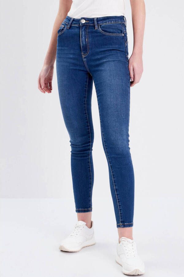 Cache high waist skinny jeans medium blue denim