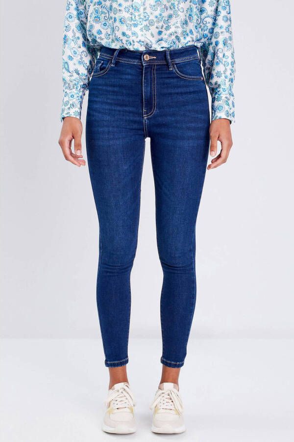 Cache high waist skinny jeans medium blue denim