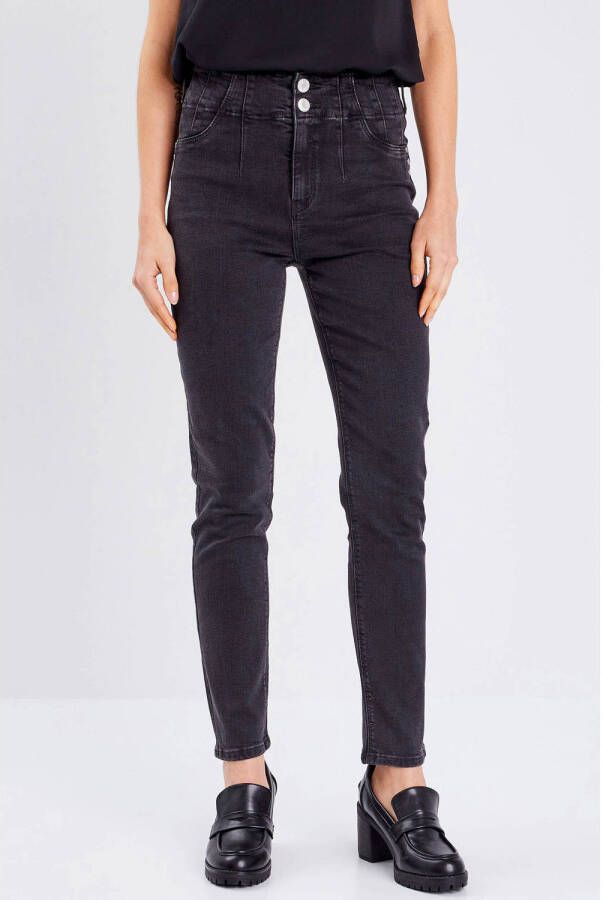 Cache high waist slim fit jeans zwart