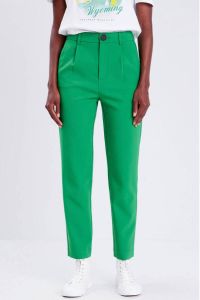 Cache high waist straight fit pantalon groen