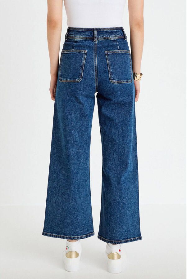 Cache high waist wide leg jeans donkerblauw - Foto 2
