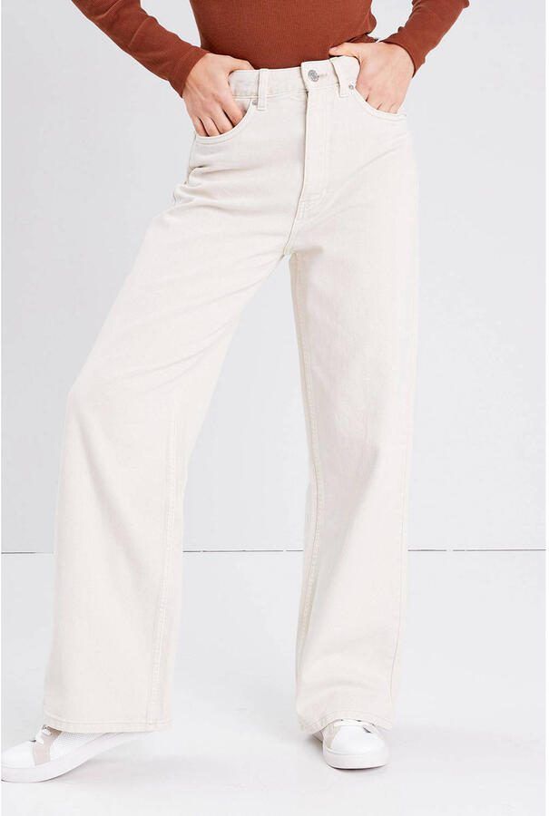 Cache high waist wide leg jeans ecru - Foto 3
