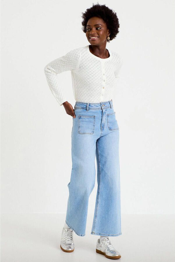 Cache high waist wide leg jeans lichtblauw - Foto 2