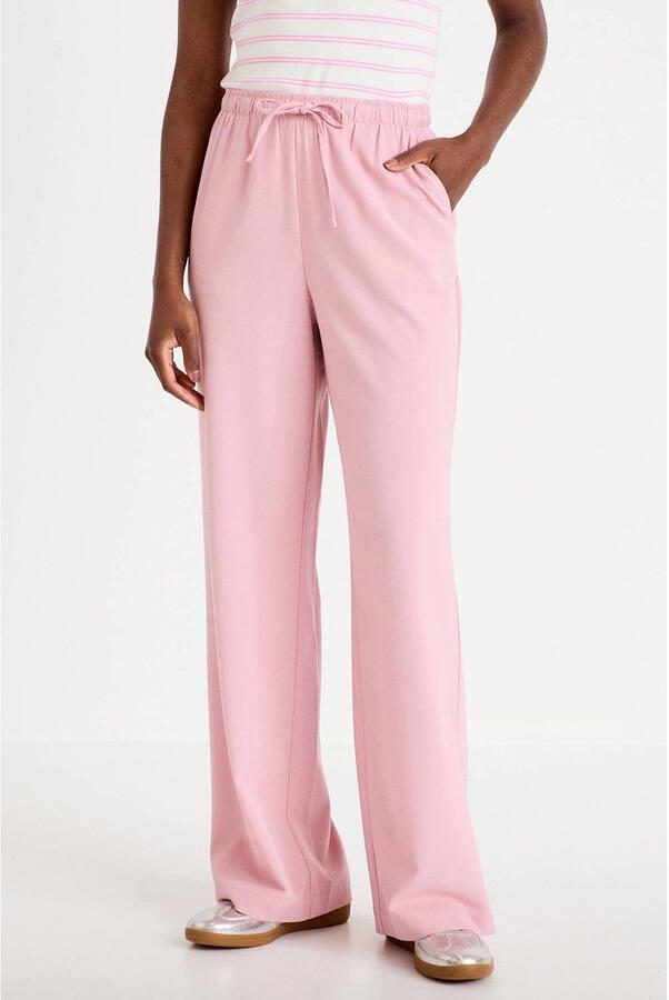 Cache high waist broek lichtroze
