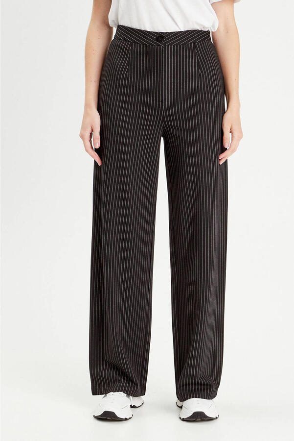 Cache high waist casual broek zwart