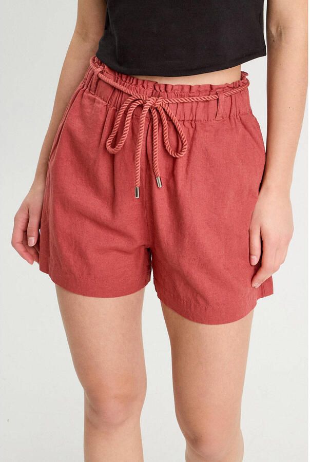 Cache high waist casual short roodbruin