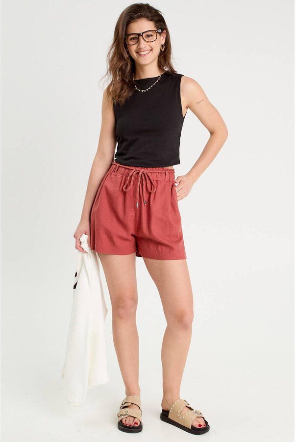 Cache high waist casual short roodbruin - Foto 2