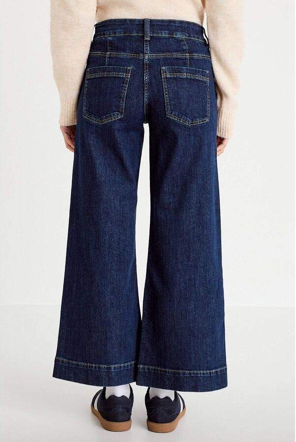 Cache high waist cropped jeans dark blue denim - Foto 2
