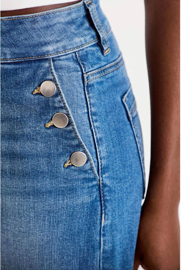 Cache high waist cropped jeans medium blue denim - Foto 2