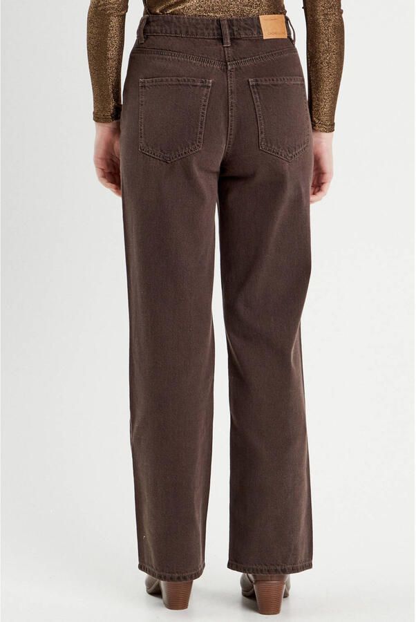 Cache high waist wide leg jeans donkerbruin - Foto 3