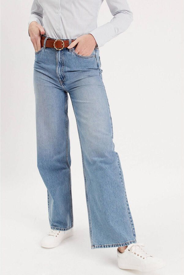 Cache high waist wide leg jeans medium blue - Foto 3
