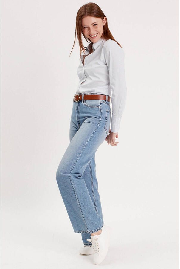 Cache high waist wide leg jeans medium blue - Foto 2
