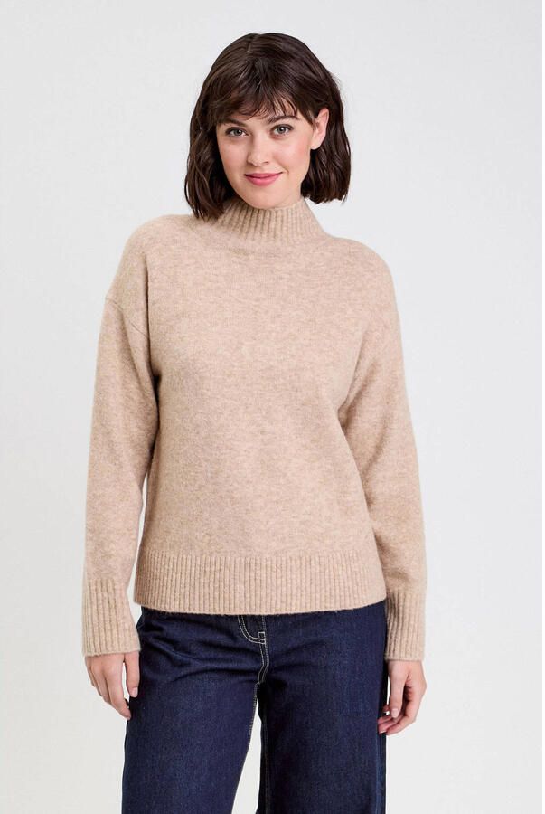 Cache gebreide trui met wol beige