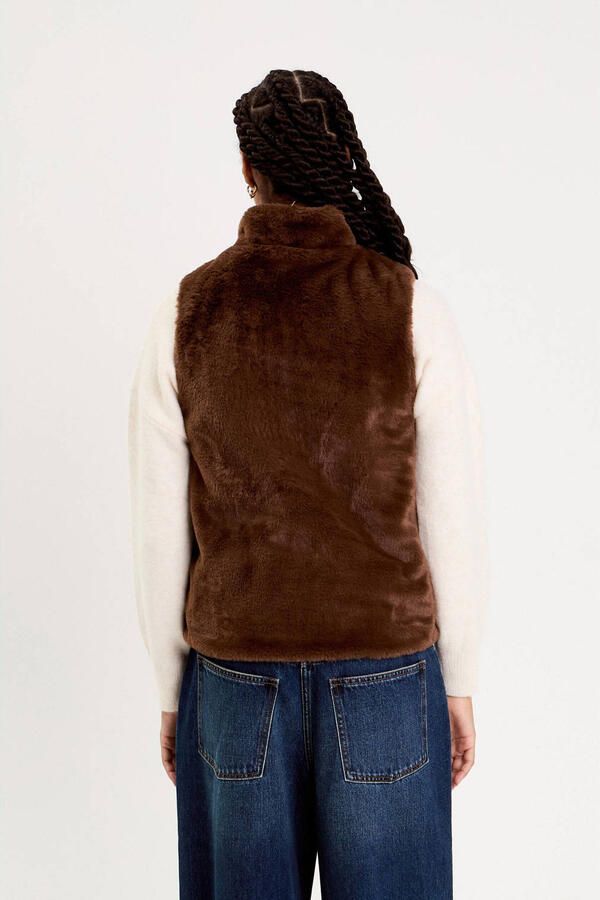 Cache imitatiebonten bodywarmer bruin - Foto 3