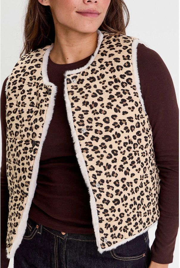 Cache imitatiebonten bodywarmer ecru - Foto 2