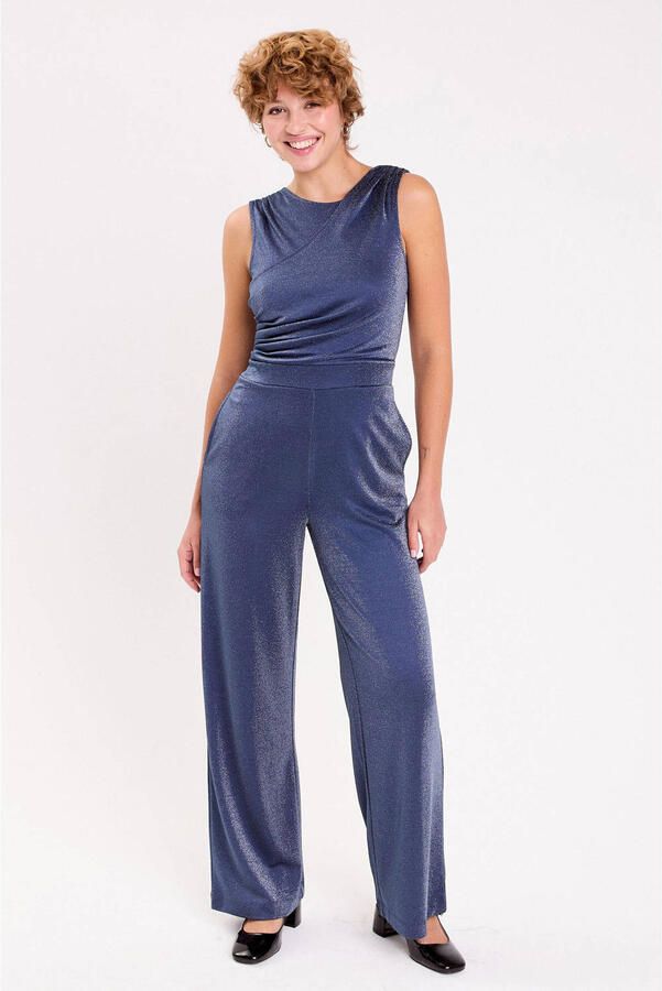 Cache jumpsuit donkerblauw met glitter