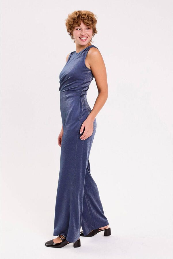 Cache jumpsuit donkerblauw met glitter - Foto 2