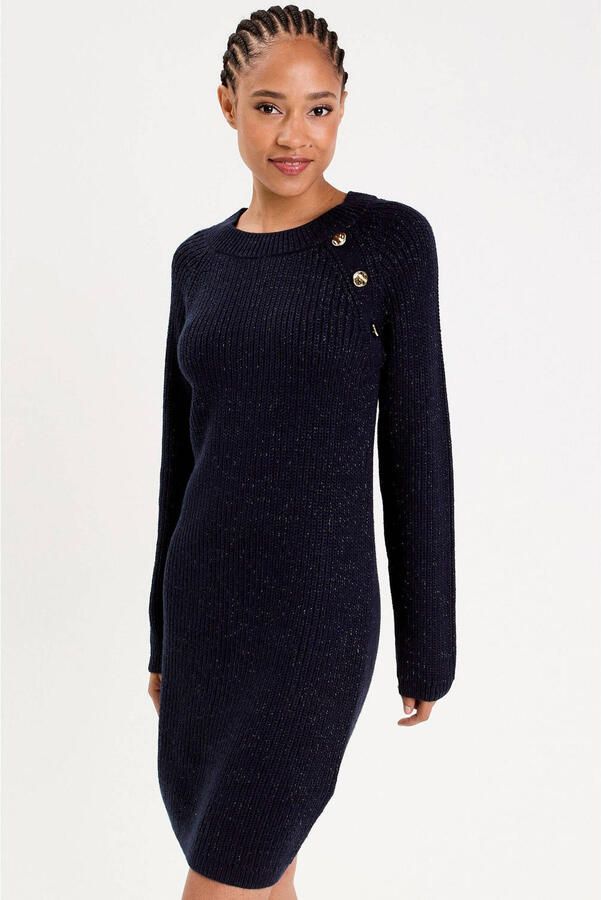 Cache jurk met glitter donkerblauw - Foto 3