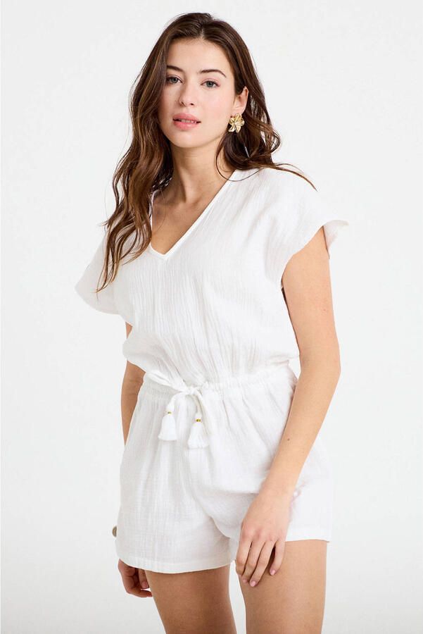 Cache katoenen playsuit wit