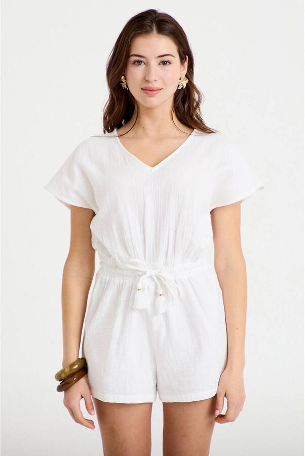 Cache katoenen playsuit wit - Foto 3