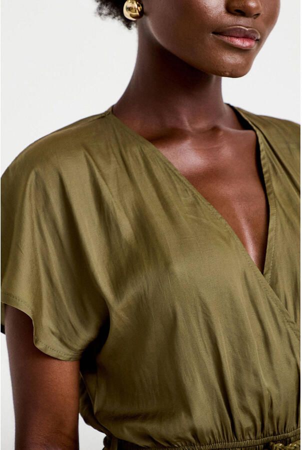 Cache midi jurk met ceintuur groen - Foto 2
