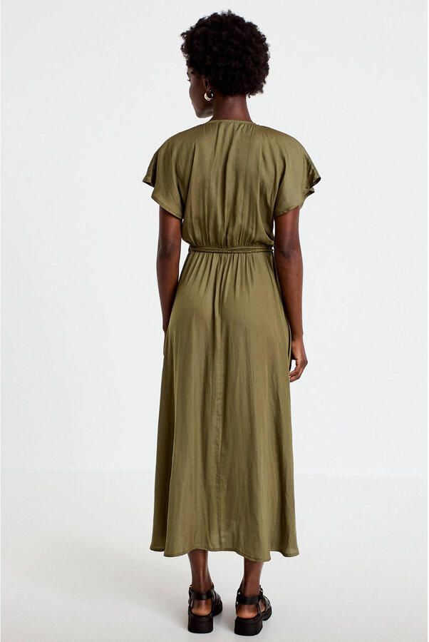 Cache midi jurk met ceintuur groen - Foto 3