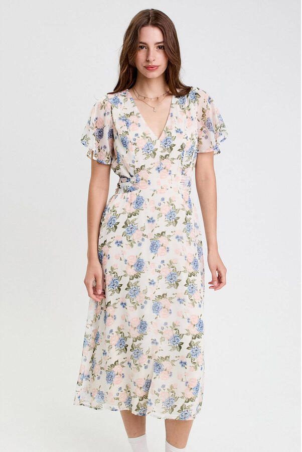 Cache midi jurk wit