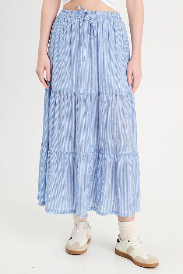 Cache midi rok blauw