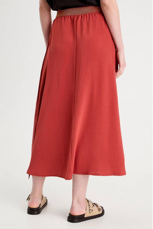 Cache midi rok koraalrood - Foto 3