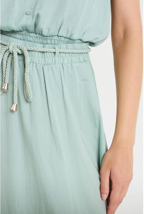Cache midi rok met ceintuur turquoise - Foto 2