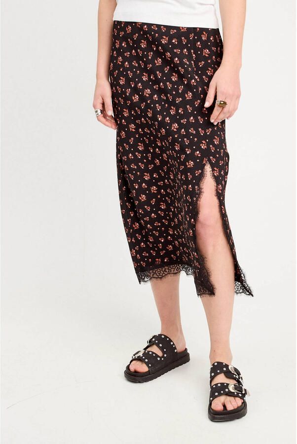 Cache midi rok zwart