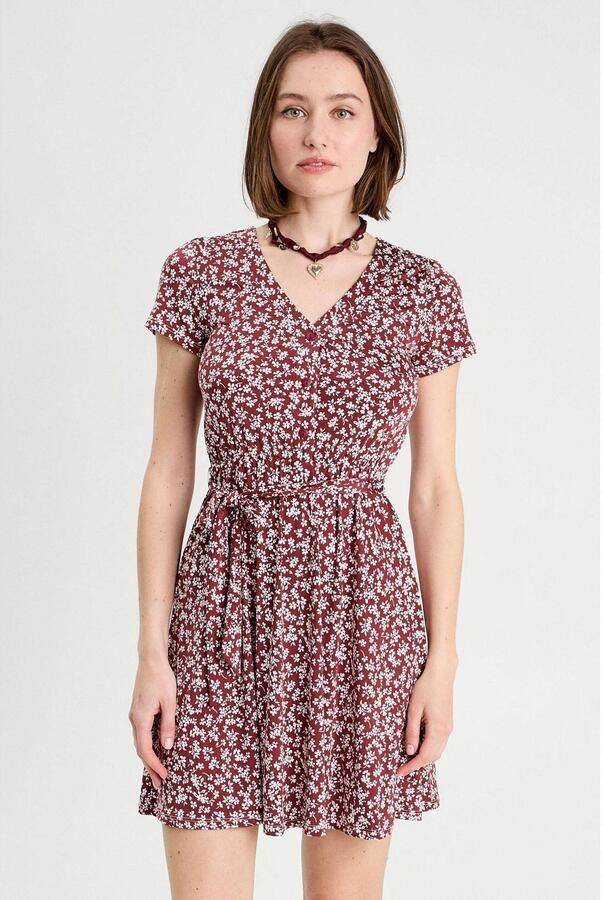 Cache mini jurk donkerrood