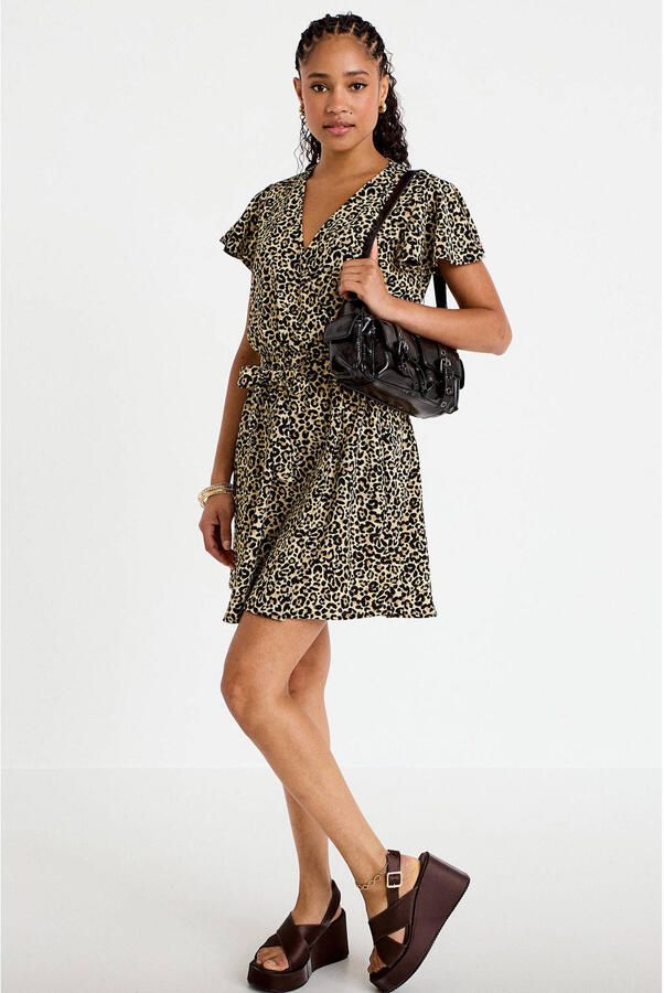 Cache mini jurk met ceintuur en panterprint bruin - Foto 3