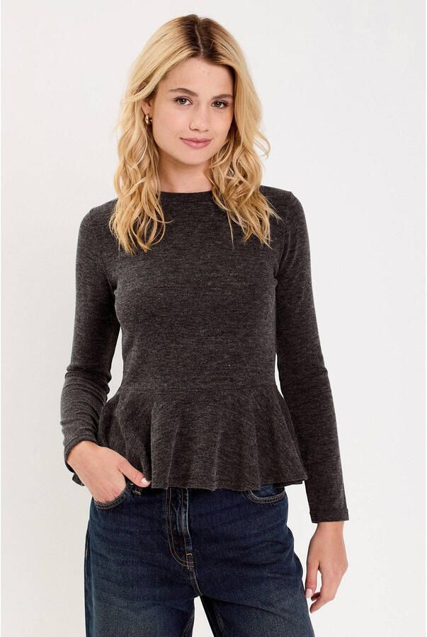 Cache peplum top antraciet