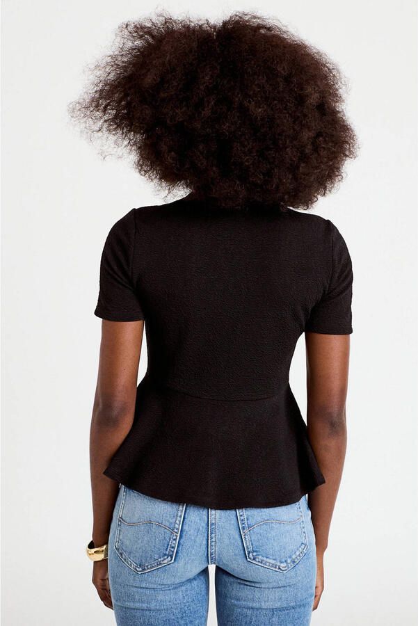 Cache peplum top zwart - Foto 3