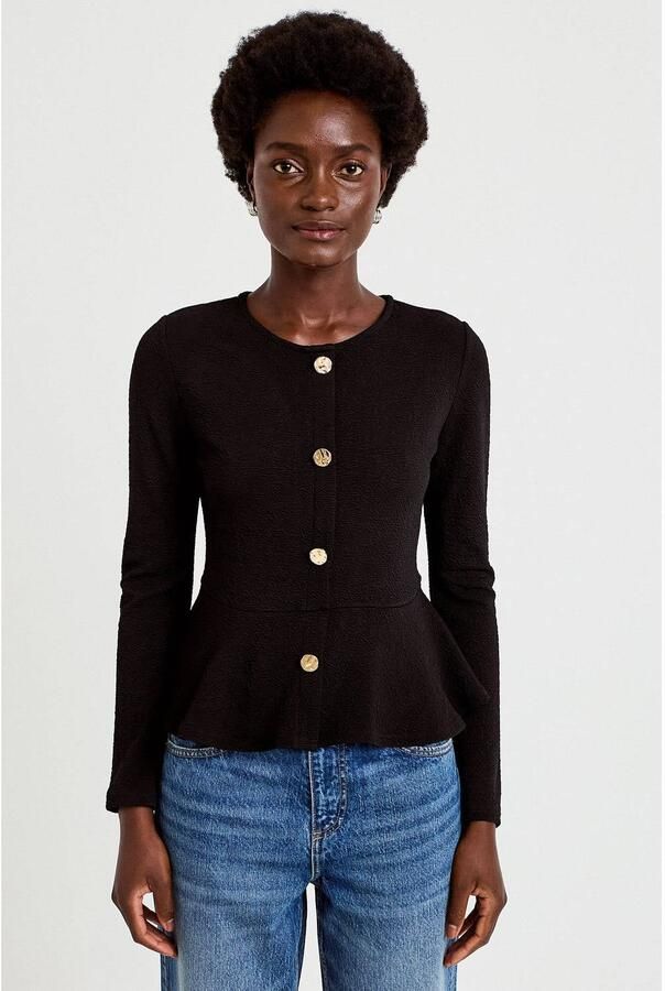 Cache peplum top zwart - Foto 3