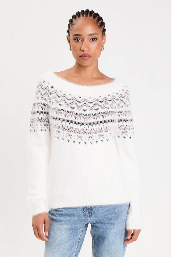 Cache pullover ecru