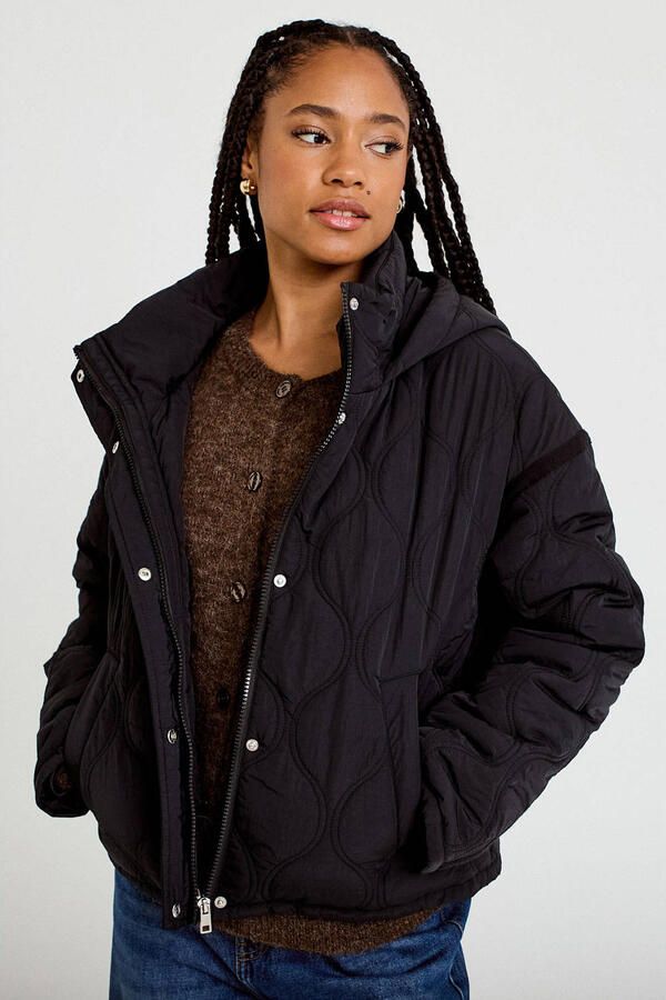 Cache quilted tussenjas zwart
